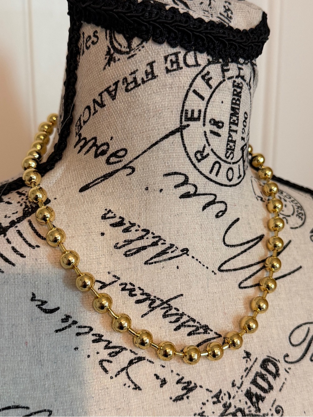 18K Gold Filled Bead Necklace 45g